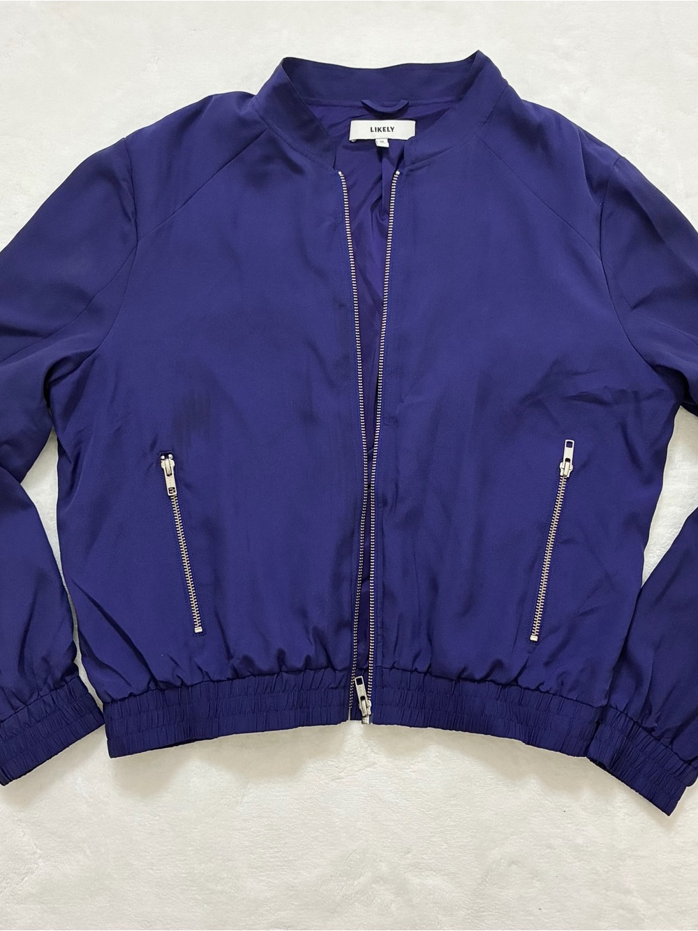 LIKELY Blue Violet Bomber Jacket - Picture 7 of 7